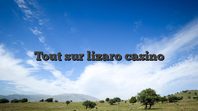 Tout sur lizaro casino
