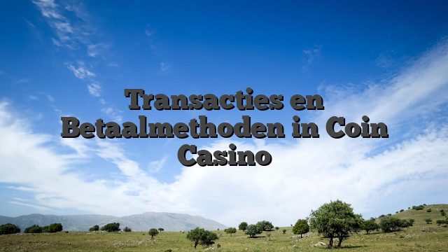Transacties en Betaalmethoden in Coin Casino