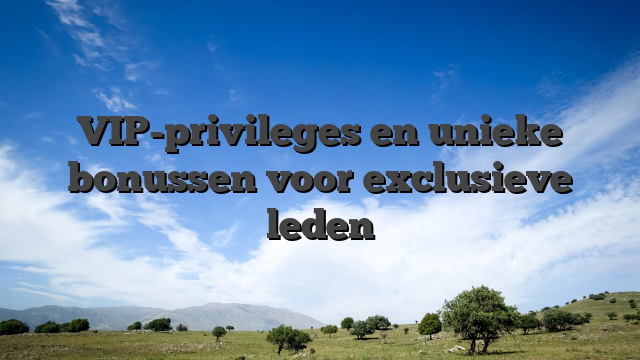 VIP-privileges en unieke bonussen voor exclusieve leden