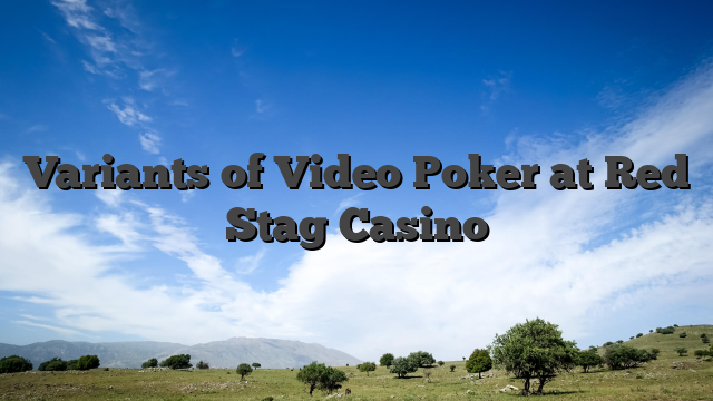 Variants of Video Poker at Red Stag Casino
