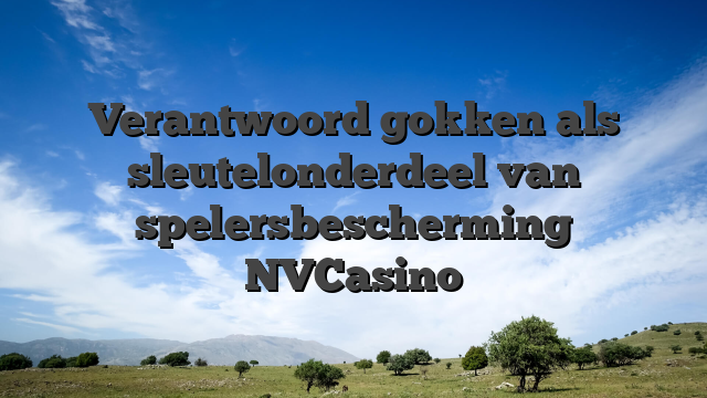 Verantwoord gokken als sleutelonderdeel van spelersbescherming NVCasino