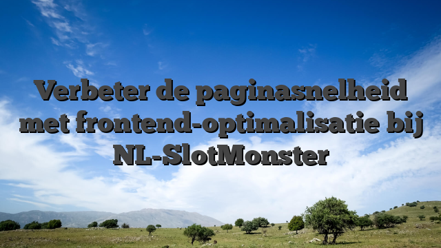 Verbeter de paginasnelheid met frontend-optimalisatie bij NL-SlotMonster