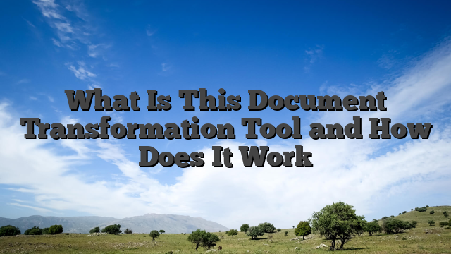 What Is This Document Transformation Tool and How Does It Work