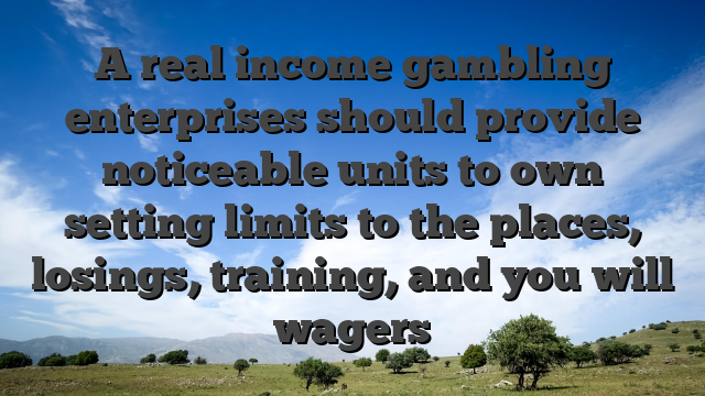 A real income gambling enterprises should provide noticeable units to own setting limits to the places, losings, training, and you will wagers