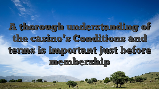 A thorough understanding of the casino’s Conditions and terms is important just before membership