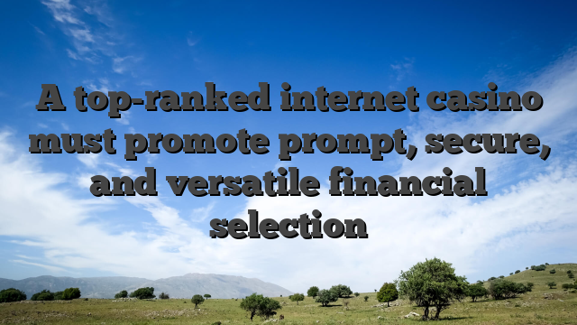 A top-ranked internet casino must promote prompt, secure, and versatile financial selection