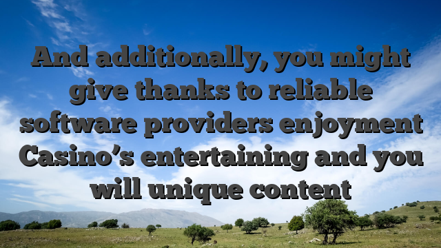 And additionally, you might give thanks to reliable software providers enjoyment Casino’s entertaining and you will unique content