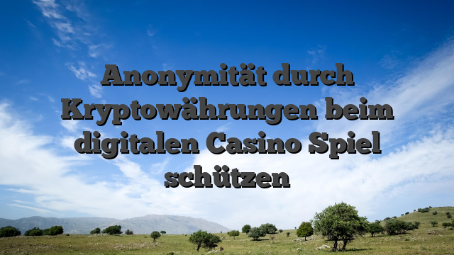 Anonymität durch Kryptowährungen beim digitalen Casino Spiel schützen