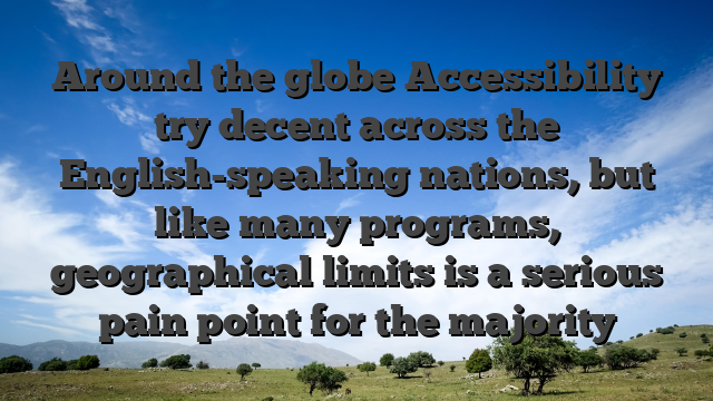 Around the globe Accessibility try decent across the English-speaking nations, but like many programs, geographical limits is a serious pain point for the majority