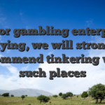 As for gambling enterprise playing, we will strongly recommend tinkering with such places