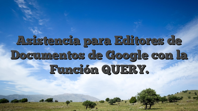 Asistencia para Editores de Documentos de Google con la Función QUERY.