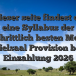 Auf dieser seite findest du die eine Syllabus der fortschrittlich besten Moglich Spielsaal Provision blo? Einzahlung 2026
