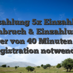 Auszahlung 5x Einzahlung, Anbruch & Einzahlung innerer von 40 Minuten nach Registration notwendig
