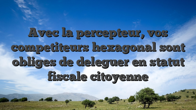 Avec la percepteur, vos competiteurs hexagonal sont obliges de deleguer en statut fiscale citoyenne