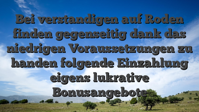 Bei verstandigen auf Roden finden gegenseitig dank das niedrigen Voraussetzungen zu handen folgende Einzahlung eigens lukrative Bonusangebote