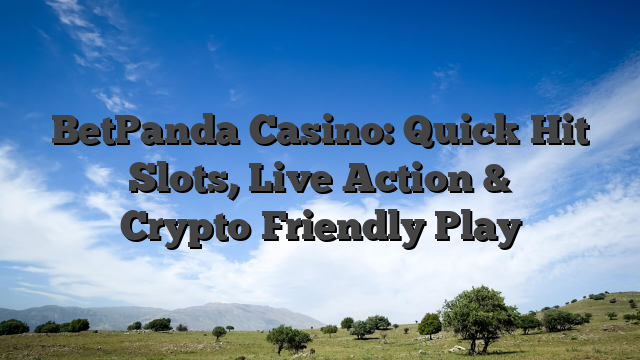 BetPanda Casino: Quick‑Hit Slots, Live Action & Crypto‑Friendly Play