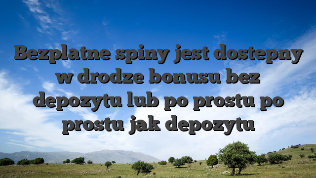 Bezplatne spiny jest dostepny w drodze bonusu bez depozytu lub po prostu po prostu jak depozytu