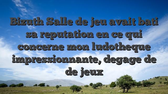 Bizuth Salle de jeu avait bati sa reputation en ce qui concerne mon ludotheque impressionnante, degage de   de jeux