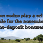 Bonus codes play a critical role for the accessing no-deposit bonuses