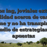 Carlos ing, joviales extensa habilidad acerca de casinos online y no ha transpirado estudio de estrategias de apuestas