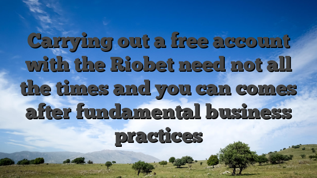 Carrying out a free account with the Riobet need not all the times and you can comes after fundamental business practices