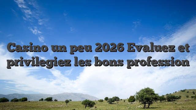 Casino un peu 2026 Evaluez et privilegiez les bons profession