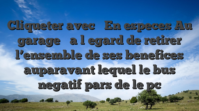 Cliqueter avec � En especes Au garage � a l�egard de retirer l’ensemble de ses benefices auparavant lequel le bus negatif pars de le pc