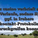 Das casino verbrieft alle chat-Verlaufe, sodass Spieler ggf. in fruhere kontakt-Protokolle zuruckgreifen konnen