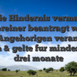 Die Hindernis vermag meinereiner beantragt weiters von Angehorigen veranlasst seien & gelte fur mindestens drei monate