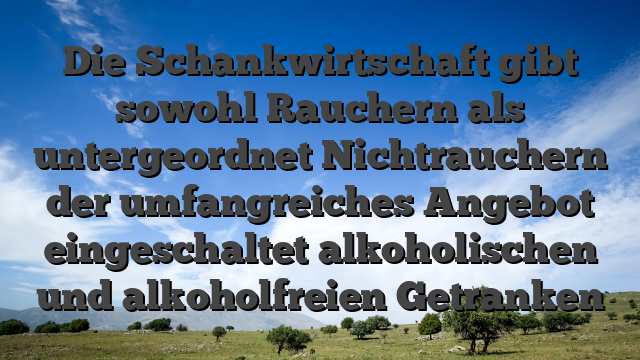 Die Schankwirtschaft gibt sowohl Rauchern als untergeordnet Nichtrauchern der umfangreiches Angebot eingeschaltet alkoholischen und alkoholfreien Getranken