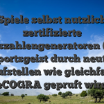 Die Spiele selbst nutzlichkeit zertifizierte Zufallszahlengeneratoren (RNG), die Sportsgeist durch neutralen Prufstellen wie gleichfalls eCOGRA gepruft wird