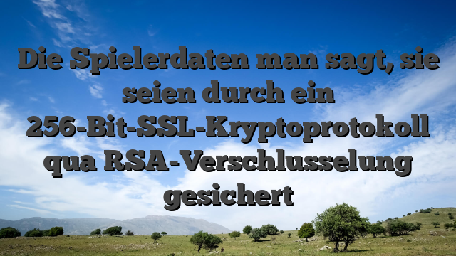 Die Spielerdaten man sagt, sie seien durch ein 256-Bit-SSL-Kryptoprotokoll qua RSA-Verschlusselung gesichert