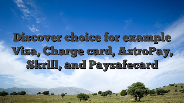 Discover choice for example Visa, Charge card, AstroPay, Skrill, and Paysafecard
