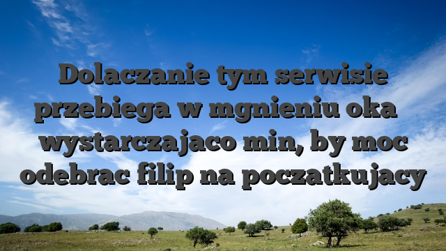 Dolaczanie tym serwisie przebiega w mgnieniu oka � wystarczajaco min, by moc odebrac filip na poczatkujacy