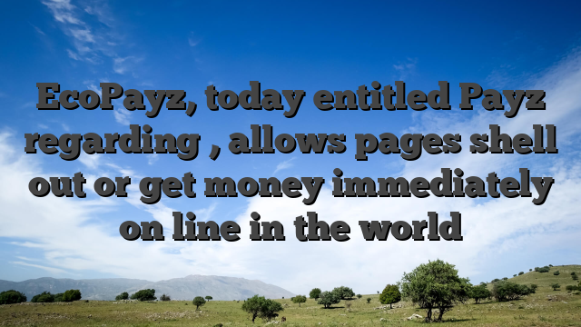 EcoPayz, today entitled Payz regarding , allows pages shell out or get money immediately on line in the world