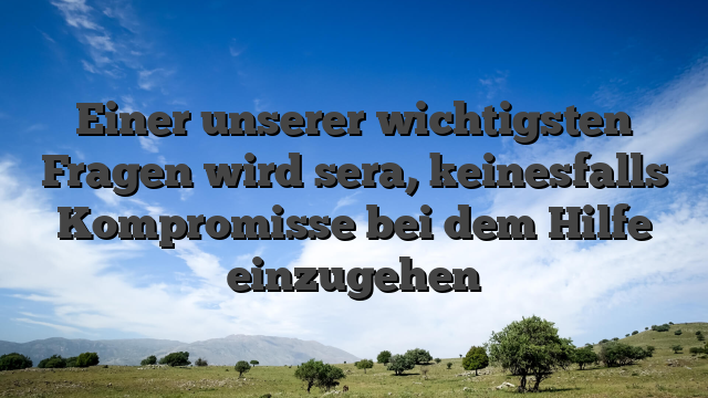 Einer unserer wichtigsten Fragen wird sera, keinesfalls Kompromisse bei dem Hilfe einzugehen