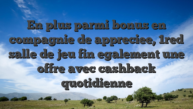 En plus parmi bonus en compagnie de appreciee, 1red salle de jeu fin egalement une offre avec cashback quotidienne