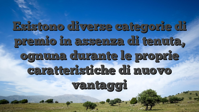 Esistono diverse categorie di premio in assenza di tenuta, ognuna durante le proprie caratteristiche di nuovo vantaggi