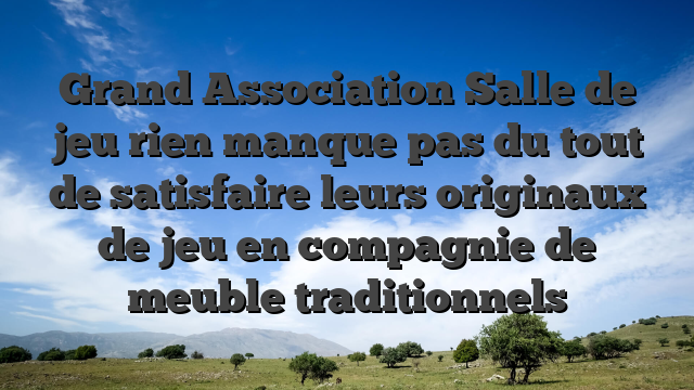 Grand Association Salle de jeu rien manque pas du tout de satisfaire leurs originaux de jeu en compagnie de meuble traditionnels