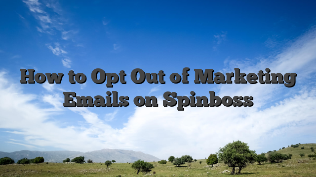 How to Opt Out of Marketing Emails on Spinboss
