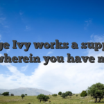 Huge Ivy works a support plan wherein you have made 0