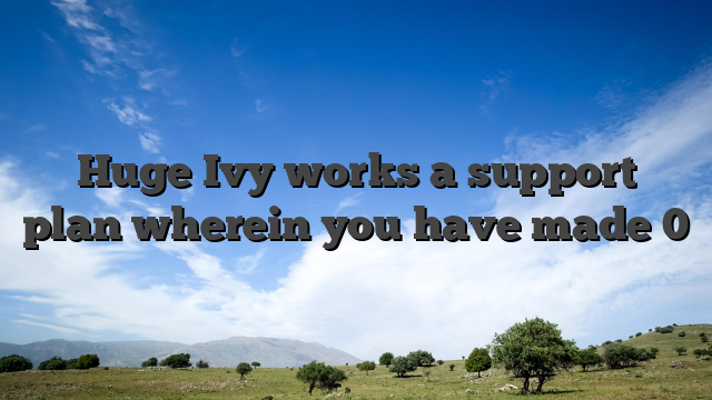 Huge Ivy works a support plan wherein you have made 0
