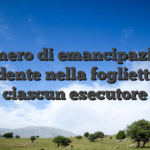 Il numero di emancipazione e evidente nella foglietto di ciascun esecutore