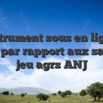 Instrument sous en ligne: jouer par rapport aux salle de jeu agrs ANJ