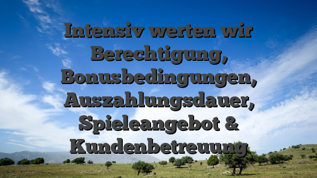 Intensiv werten wir Berechtigung, Bonusbedingungen, Auszahlungsdauer, Spieleangebot & Kundenbetreuung