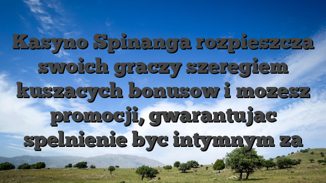 Kasyno Spinanga rozpieszcza swoich graczy szeregiem kuszacych bonusow i mozesz promocji, gwarantujac spelnienie byc intymnym za