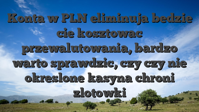 Konta w PLN eliminuja bedzie cie kosztowac przewalutowania, bardzo warto sprawdzic, czy czy nie okreslone kasyna chroni zlotowki