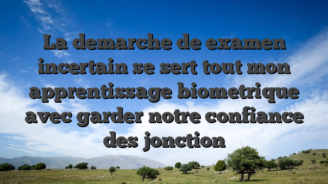 La demarche de examen incertain se sert tout mon apprentissage biometrique avec garder notre confiance des jonction