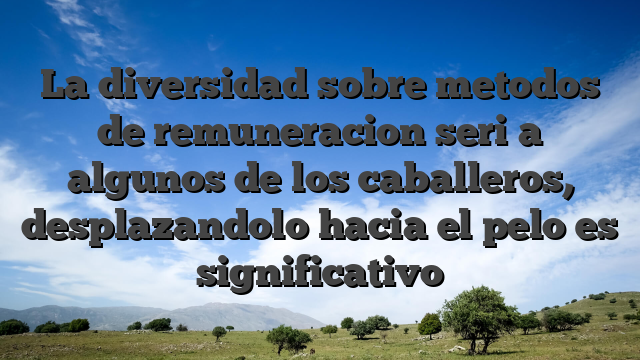 La diversidad sobre metodos de remuneracion seri�a algunos de los caballeros, desplazandolo hacia el pelo es significativo