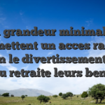 La grandeur minimales permettent un acces rapide selon le divertissement et a cote du retraite leurs benefices